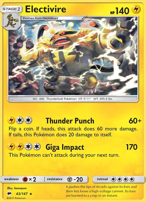 Electivire - 43/169 - Burning Shadows