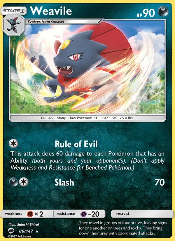 Weavile - 86/169 - Burning Shadows