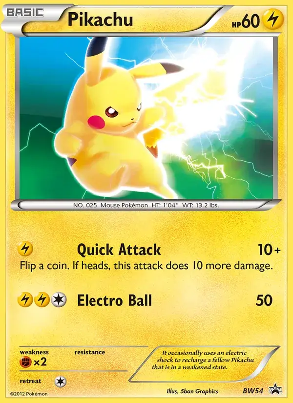 Pikachu - BW54/101 - BW Black Star Promos