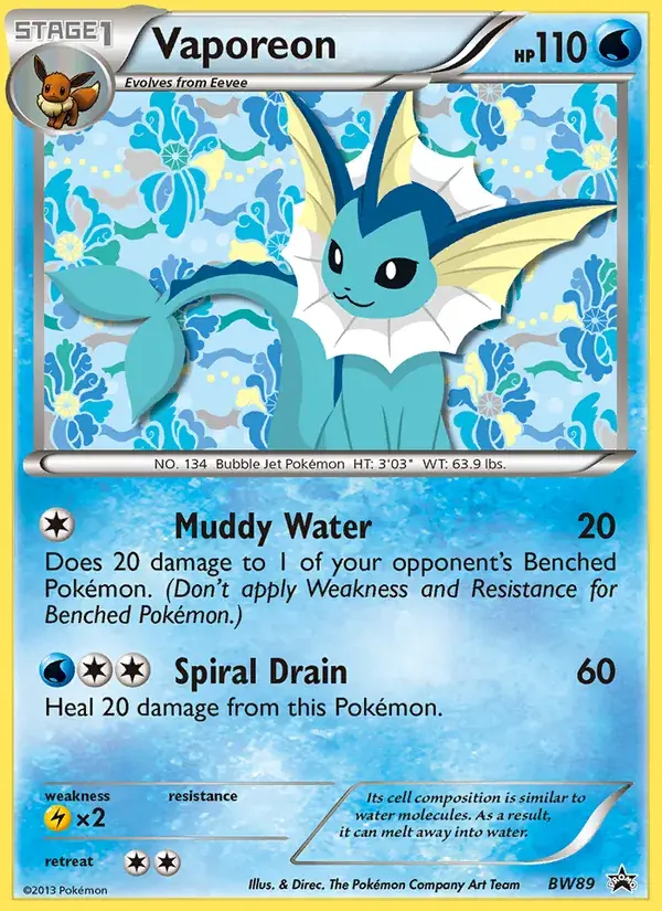 Vaporeon - BW89/101 - BW Black Star Promos