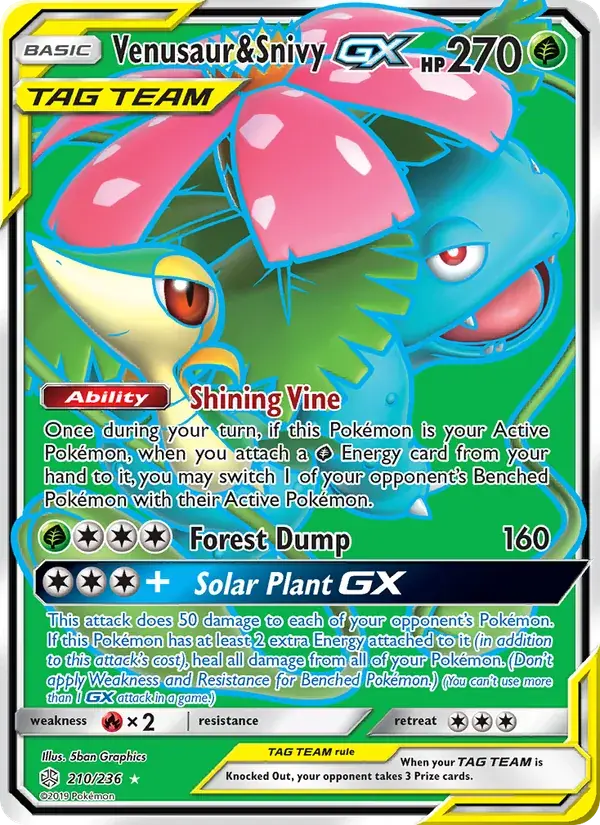 Venusaur & Snivy GX - 210/271 - Cosmic Eclipse
