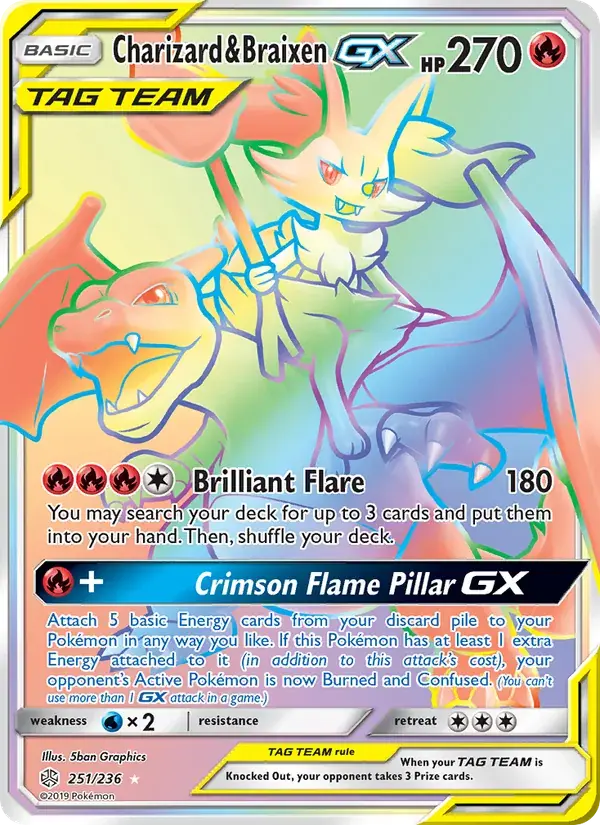 Charizard & Braixen GX - 251/271 - Cosmic Eclipse
