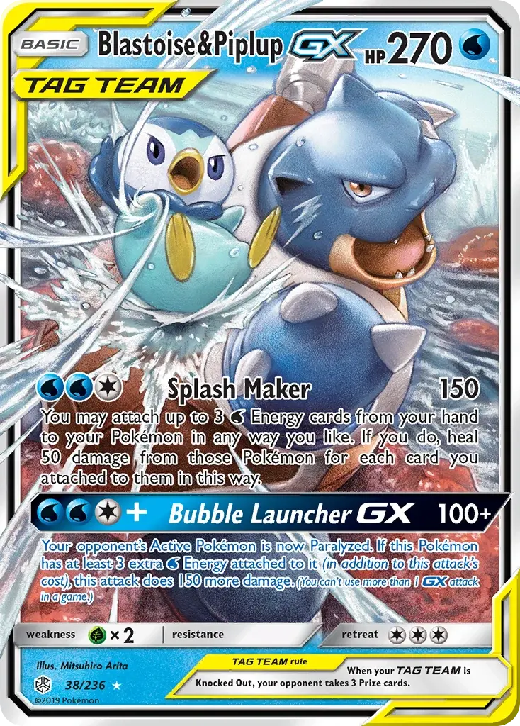 Blastoise & Piplup-GX - CEC-38/271 - Éclipse Cosmique