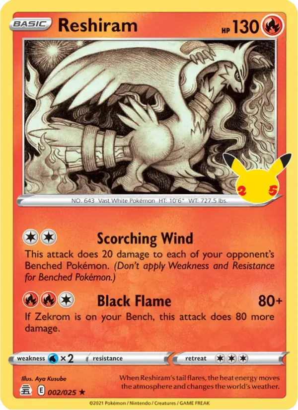 Reshiram - 2/25 - Celebrations