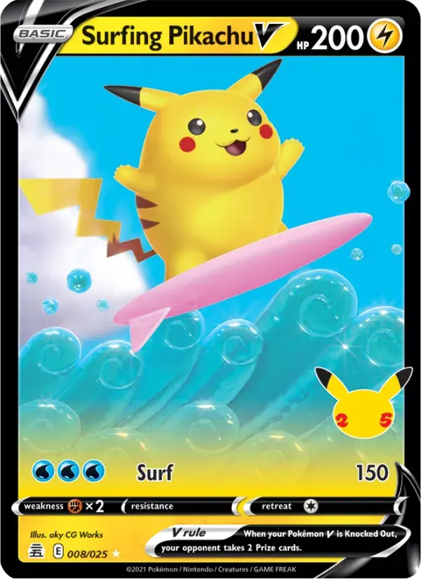 Surfing Pikachu V - 8/25 - Celebrations