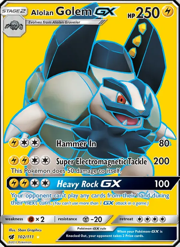 Alolan Golem GX - 102/125 - Crimson Invasion