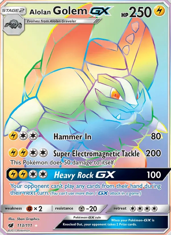Alolan Golem GX - 113/125 - Crimson Invasion