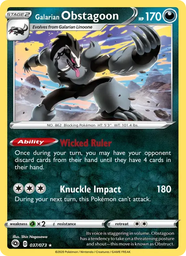 Galarian Obstagoon - 37/80 - Champion's Path