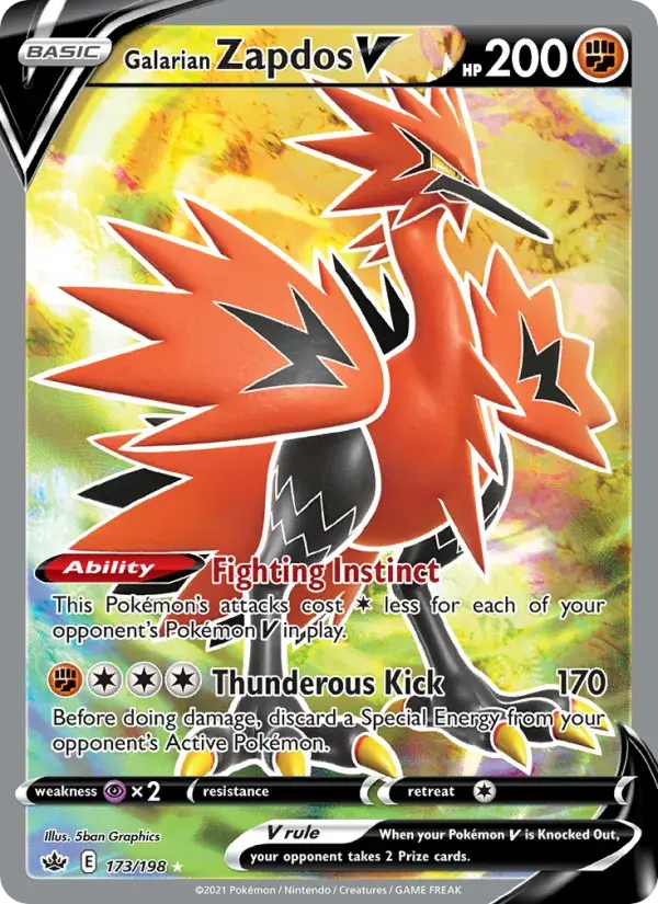 Galarian Zapdos V - 173/233 - Chilling Reign