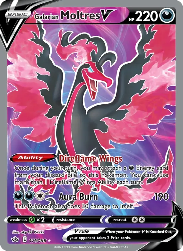 Galarian Moltres V - 176/233 - Chilling Reign