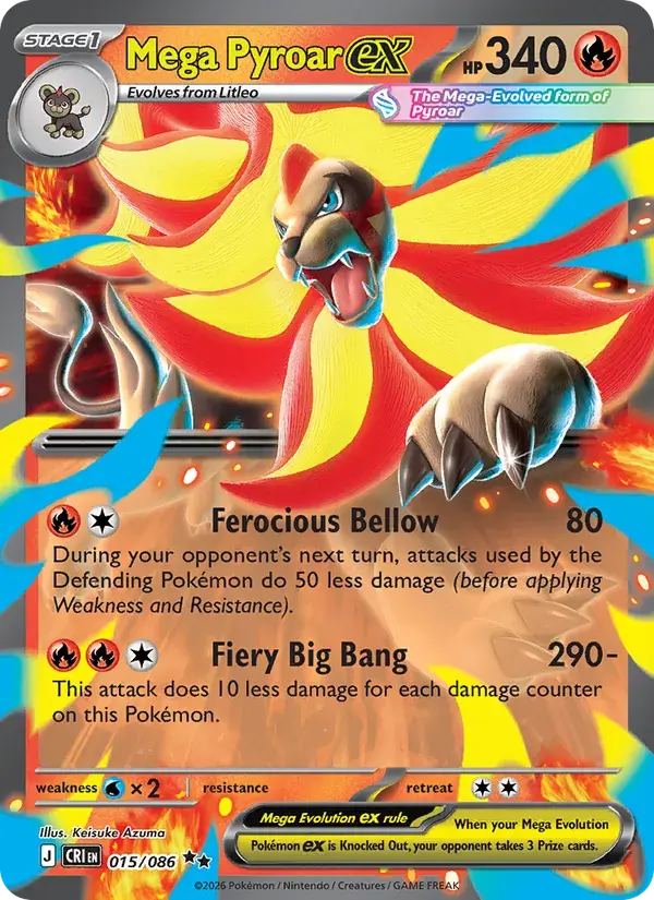 Mega Pyroar ex - 015/122 - Chaos Rising