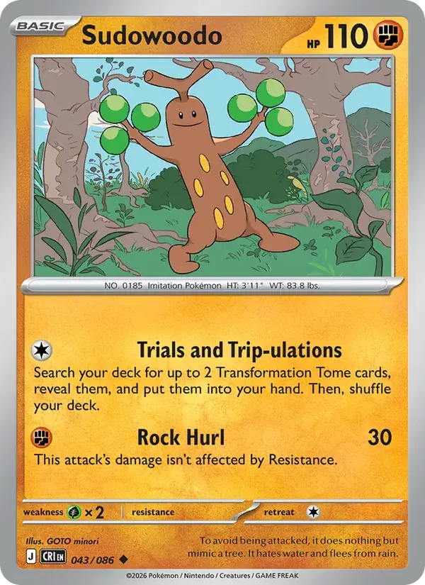 Sudowoodo - 043/122 - Chaos Rising