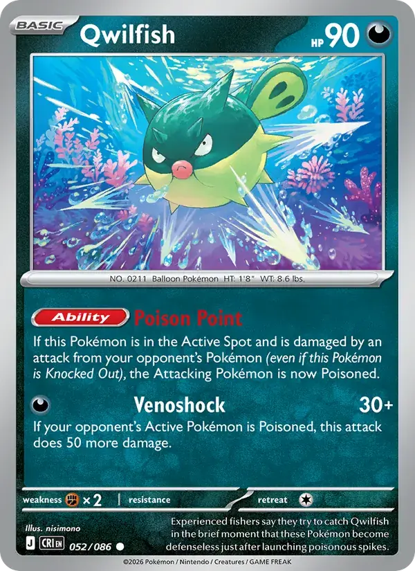 Qwilfish - 052/122 - Chaos Rising