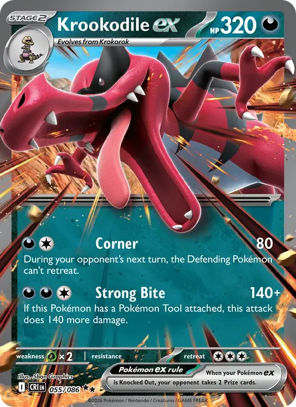 Krookodile ex - 055/122 - Chaos Rising