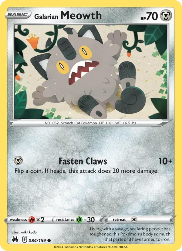 Galarian Meowth - 084/160 - Crown Zenith
