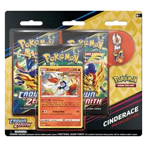 Crown Zenith: Cinderace Pin Collection 3-Pack Blister