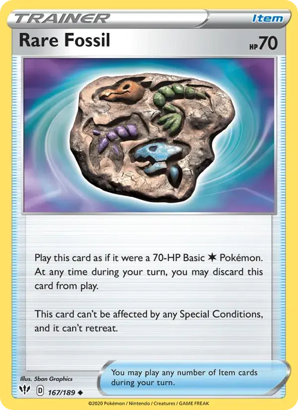 Rare Fossil - 167/201 - Darkness Ablaze