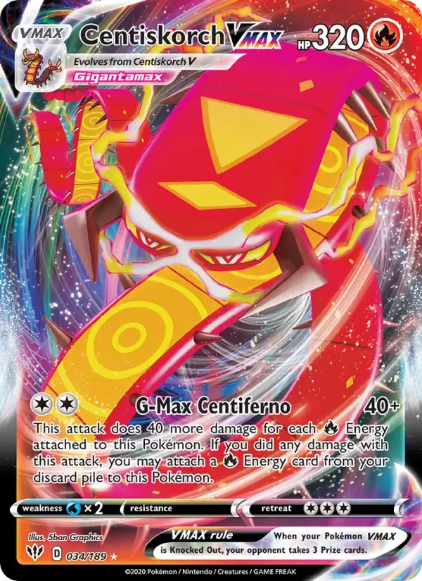 Centiskorch VMAX - 34/201 - Darkness Ablaze