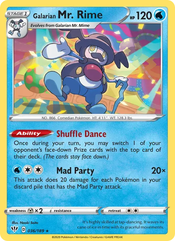 Galarian Mr. Rime - 36/201 - Darkness Ablaze