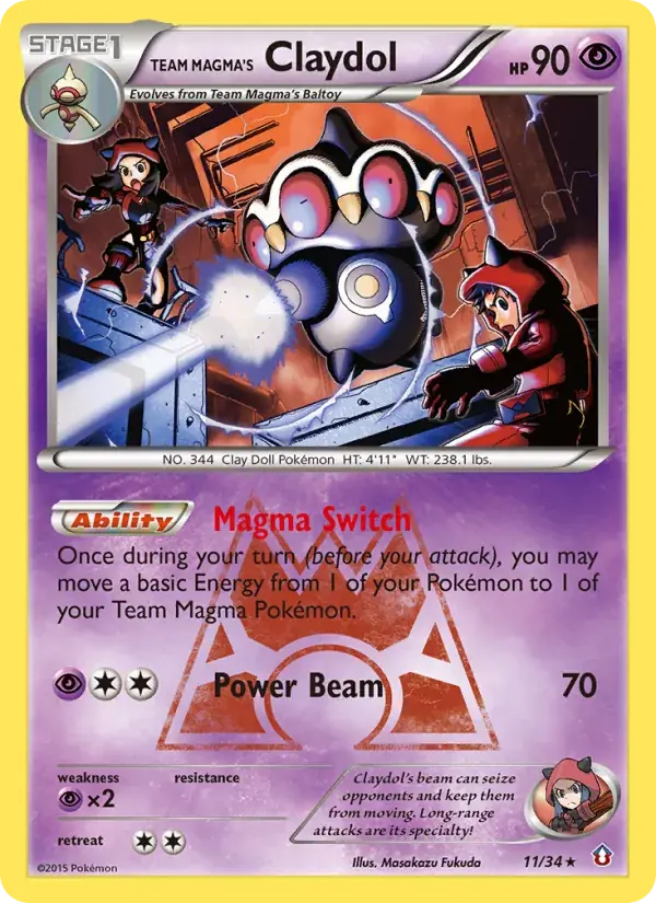 Team Magma's Claydol - 11/34 - Double Crisis