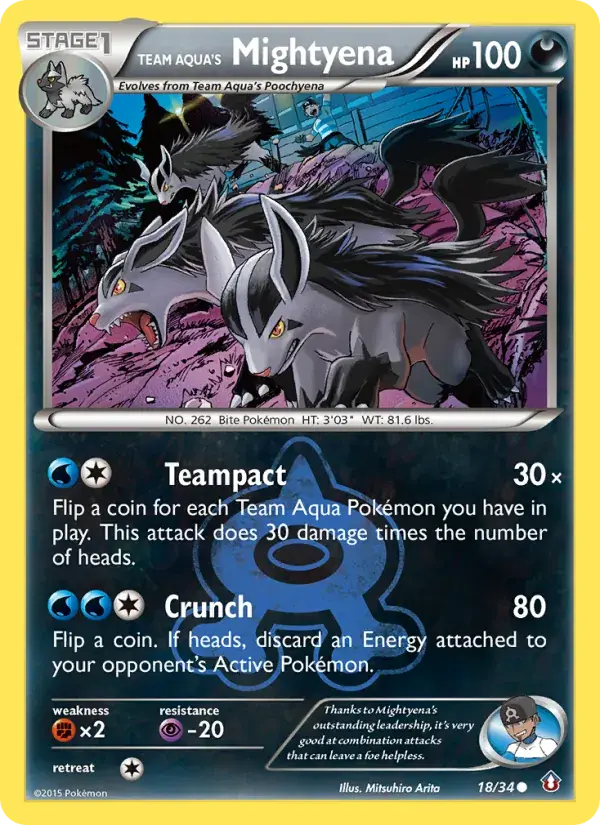 Team Aqua's Mightyena - 18/34 - Double Crisis