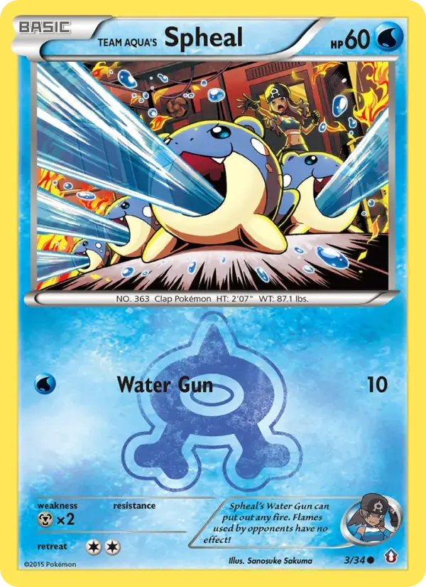 Team Aqua's Spheal - 3/34 - Double Crisis