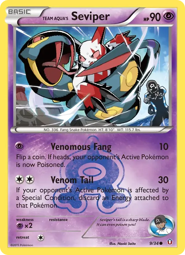 Team Aqua's Seviper - 9/34 - Double Crisis