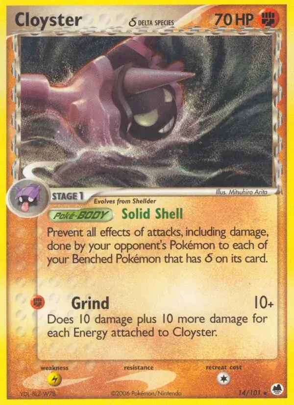 Cloyster δ - 14/101 - Dragon Frontiers