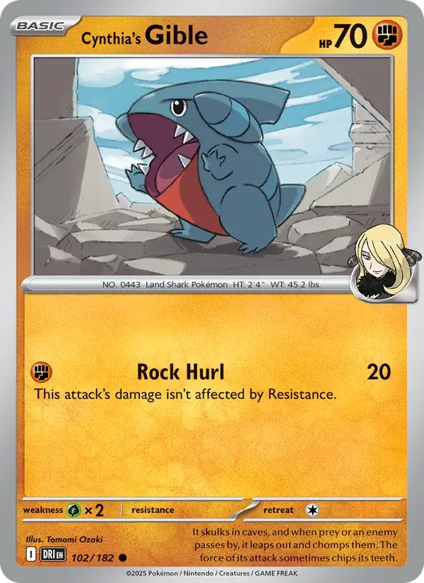 Cynthia's Gible - 102/244 - Destined Rivals