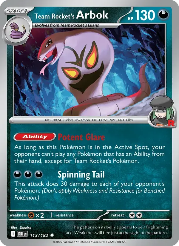 Team Rocket's Arbok - 113/244 - Destined Rivals