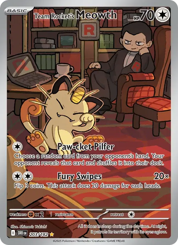Team Rocket's Meowth - 203/244 - Destined Rivals