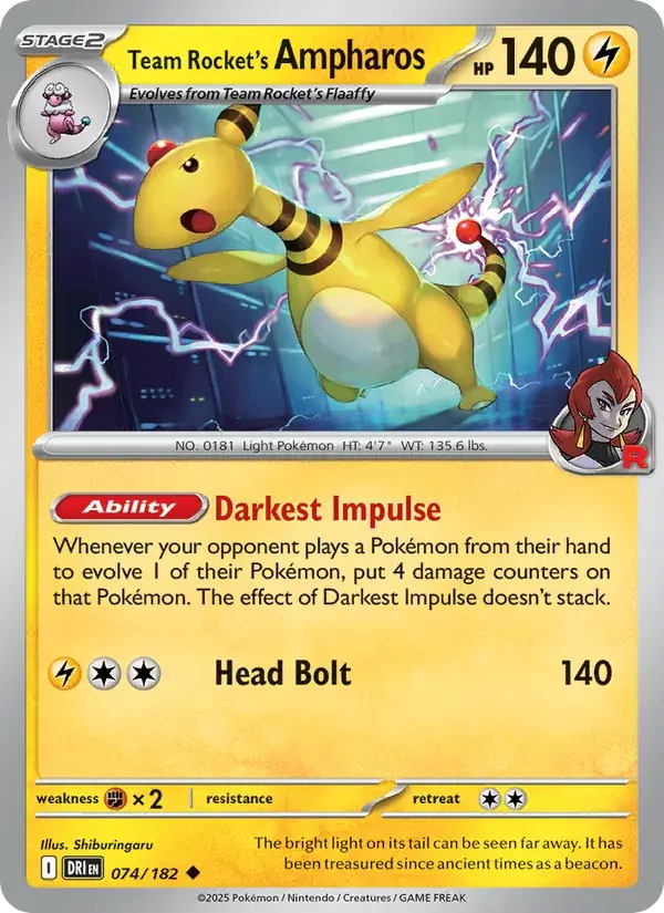Team Rocket's Ampharos - 074/244 - Destined Rivals