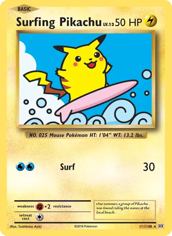 Surfing Pikachu - 111/113 - Evolutions