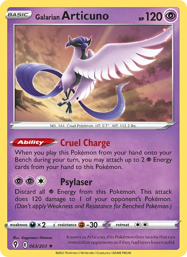 Galarian Articuno - 63/237 - Evolving Skies