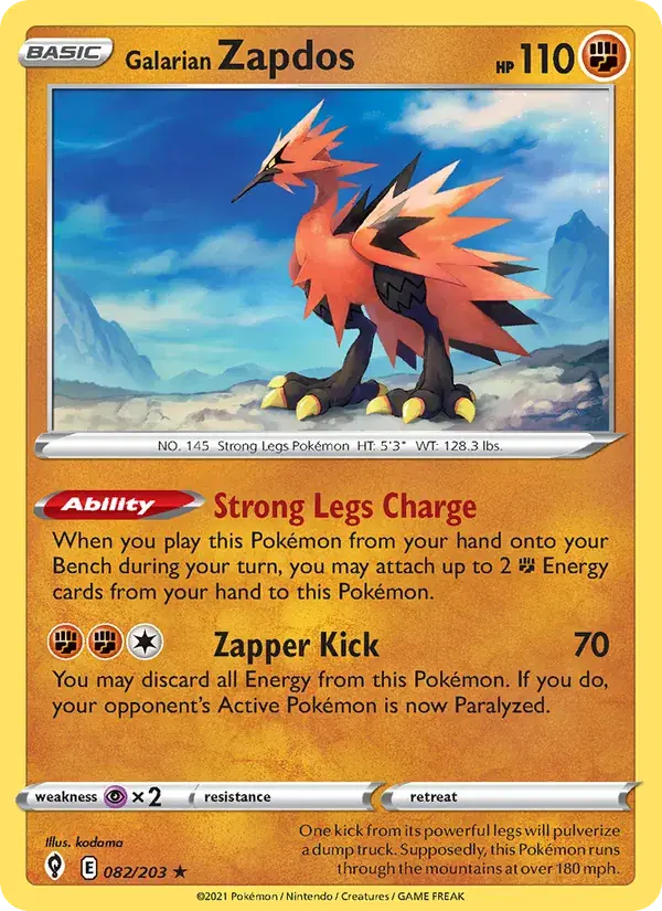 Galarian Zapdos - 82/237 - Evolving Skies