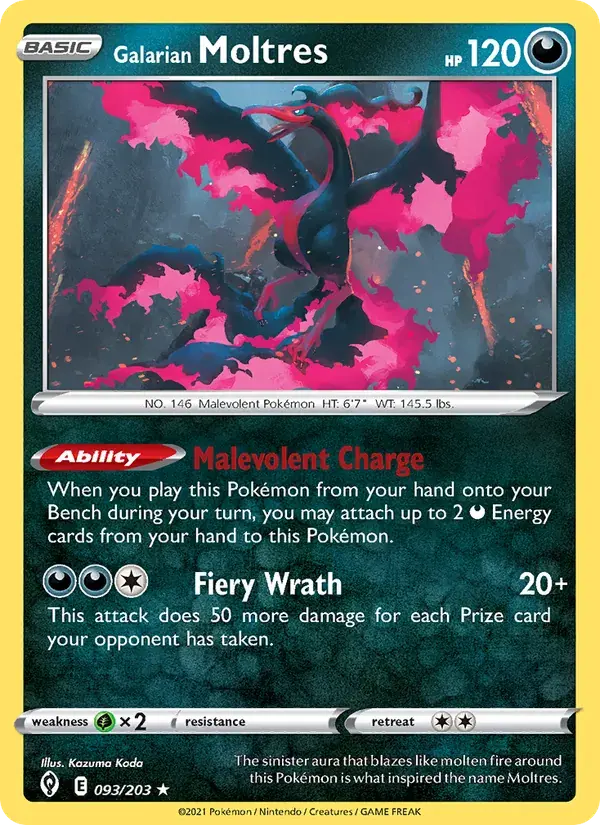 Galarian Moltres - 93/237 - Evolving Skies