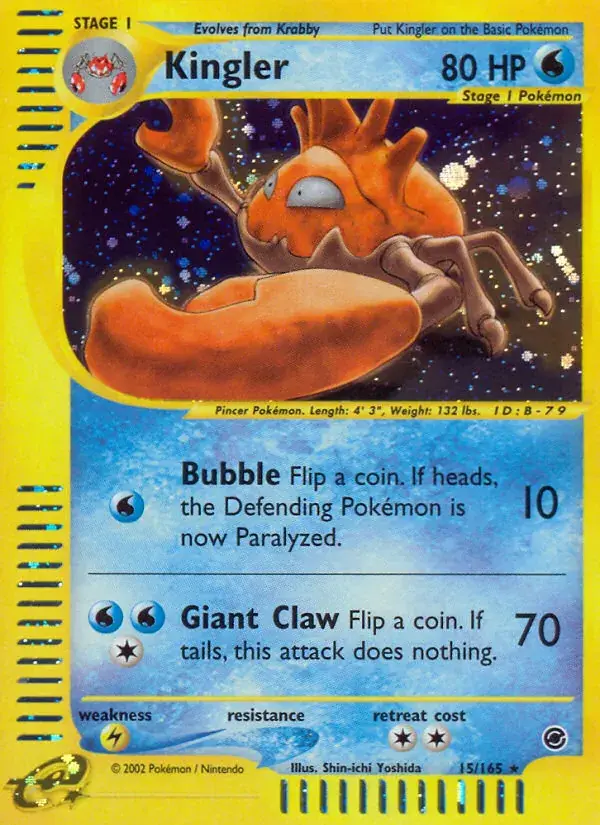 Kingler - 15/165 - Expedition Base Set