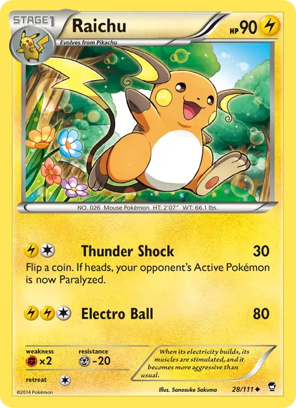 Raichu - 28/114 - Furious Fists