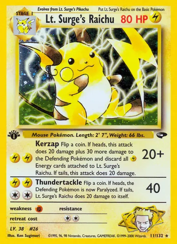 Lt. Surge's Raichu - 11/132 - Gym Challenge