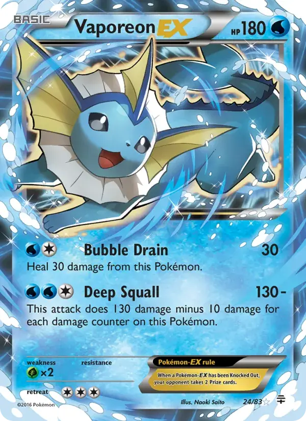 Vaporeon EX - 24/117 - Generations