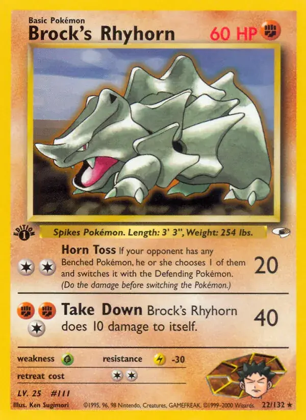 Brock's Rhyhorn - 22/132 - Gym Heroes