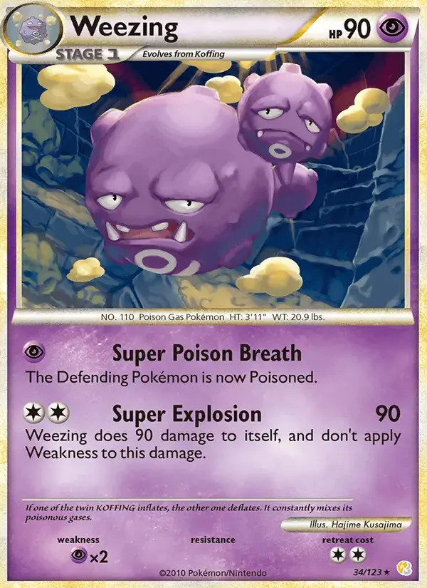 Weezing - 34/124 - HeartGold SoulSilver