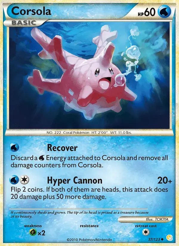 Corsola - 37/124 - HeartGold SoulSilver