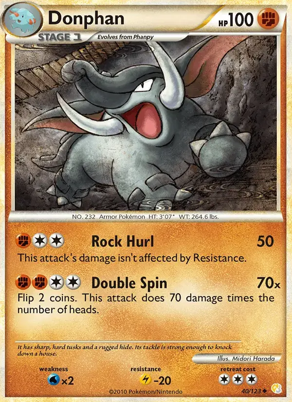 Donphan - 40/124 - HeartGold SoulSilver