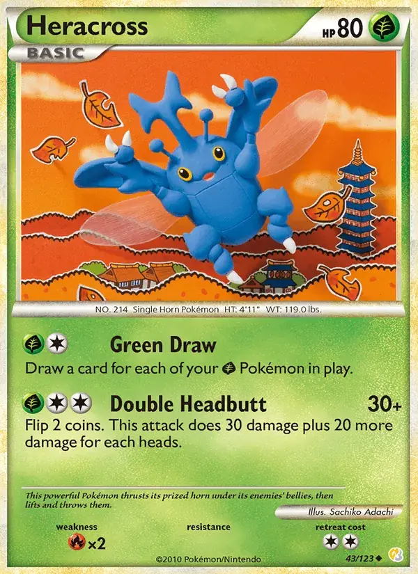 Heracross - 43/124 - HeartGold SoulSilver