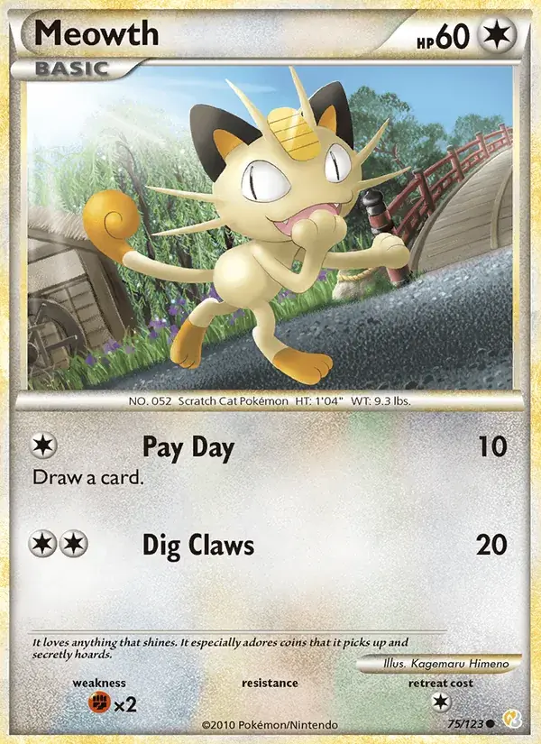 Meowth - 75/124 - HeartGold SoulSilver