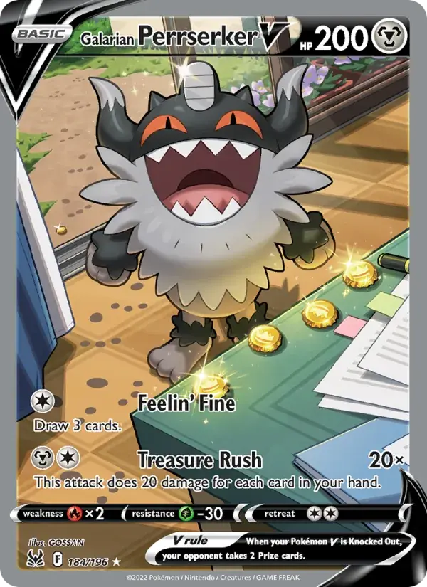 Galarian Perrserker V - 184/217 - Lost Origin