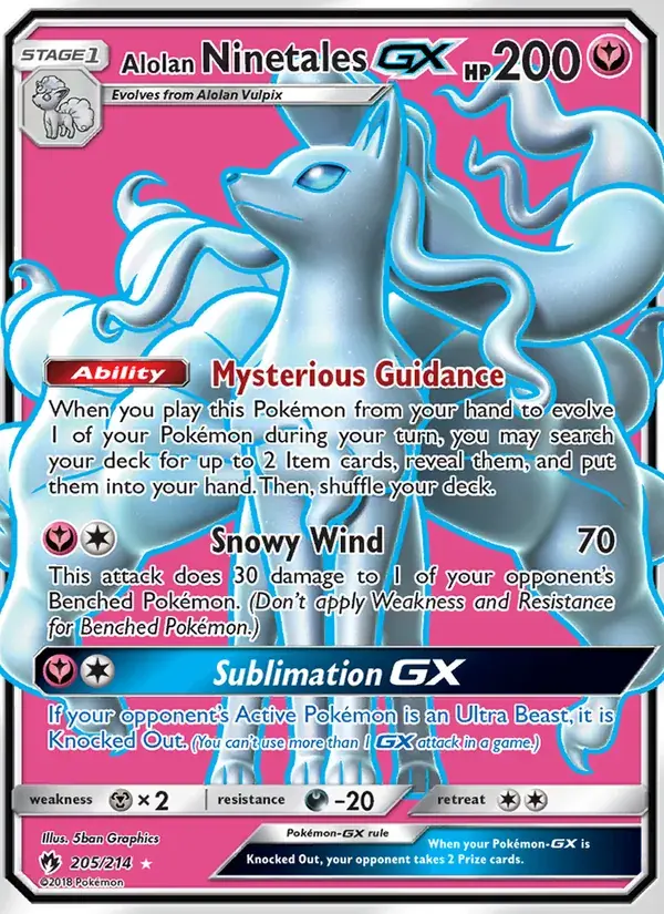 Alolan Ninetales GX - 205/236 - Lost Thunder