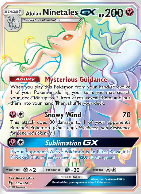Alolan Ninetales GX - 225/236 - Lost Thunder