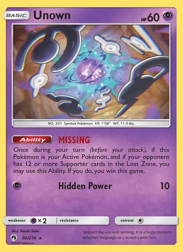 Unown - 92/236 - Lost Thunder